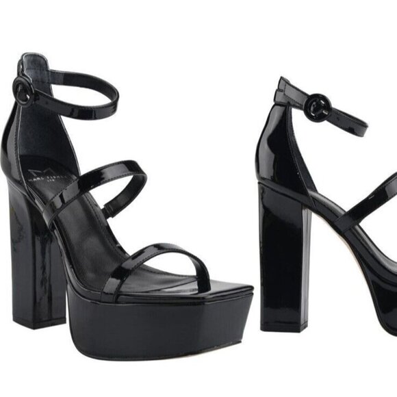 Marc Fisher Platform Sandals Frita Strappy Black Heel Platforms Size 9.5 NEW - Picture 7 of 10